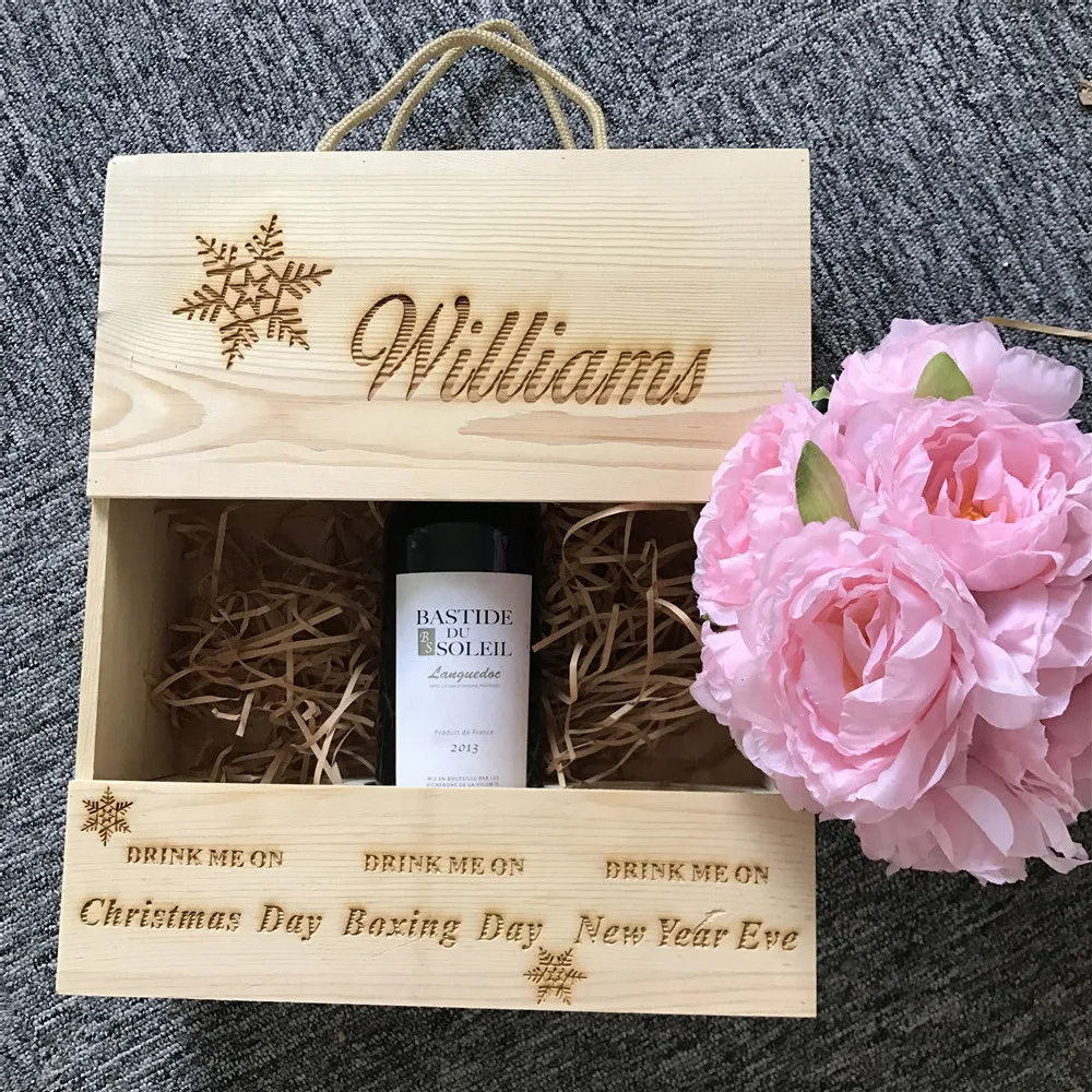 

Personalized Gift Wine Box,Wedding Wine Holder Wood Box, 3 Bottles Wine Holder,Customized Wooden Wedding Gifts