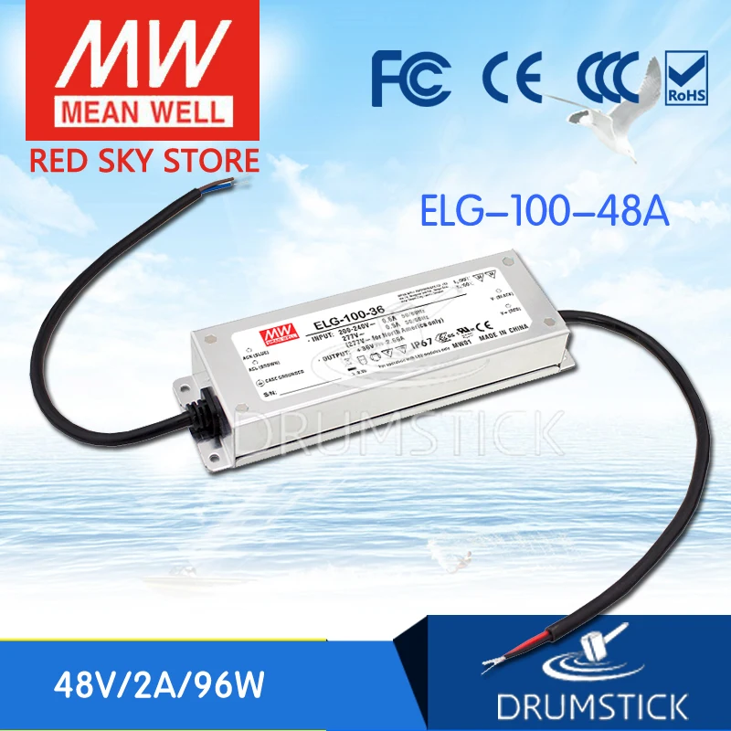 

[YXYQ] Hot! MEAN WELL original ELG-100-48A 48V 2A meanwell ELG-100 48V 96W Single Output LED Driver Power Supply A type