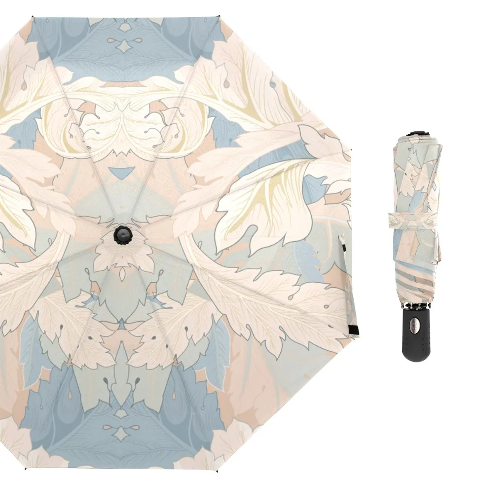 

Susino Retro Old Rain Umbrellas Fully-automatic Open Metal Pongee Compact Three-folding Umbrella Unicorns Animals