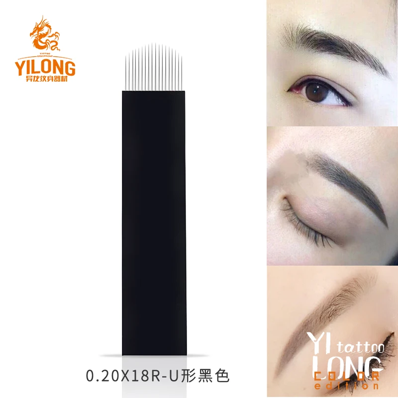 50 шт. 12 14 16 18 21U шпильки 0,2 м Microblading Naalden Permenent Make-Up тату Naald Lamina Agulhas Tebori Blad voor Handmatige
