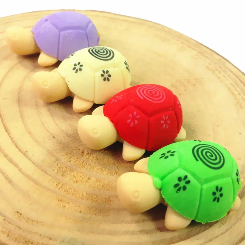 

2pcs/pack/lot Kawaii Color Little Turtle design Nontoxic Demountable mini eraser Students' toy Decoration tools Rubber erasers