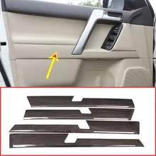 4 шт. черный деревянный интерьер АБС-системы автомобиля двери декоративные панели для Toyota Land Cruiser Prado FJ150 150 2010- аксессуары