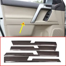 4 шт черный текстура древесины Car ABS межкомнатных дверей украшения Панель отделкой для Toyota Land Cruiser Prado FJ150 150 2010-2018 аксессуары