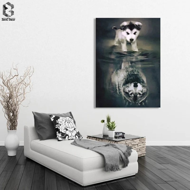 

Dog Wolf Canvas Painting Figure Picture Wall Art Picture Abstract Fantastic Picture Poster and Prints for Living Room Home Decor