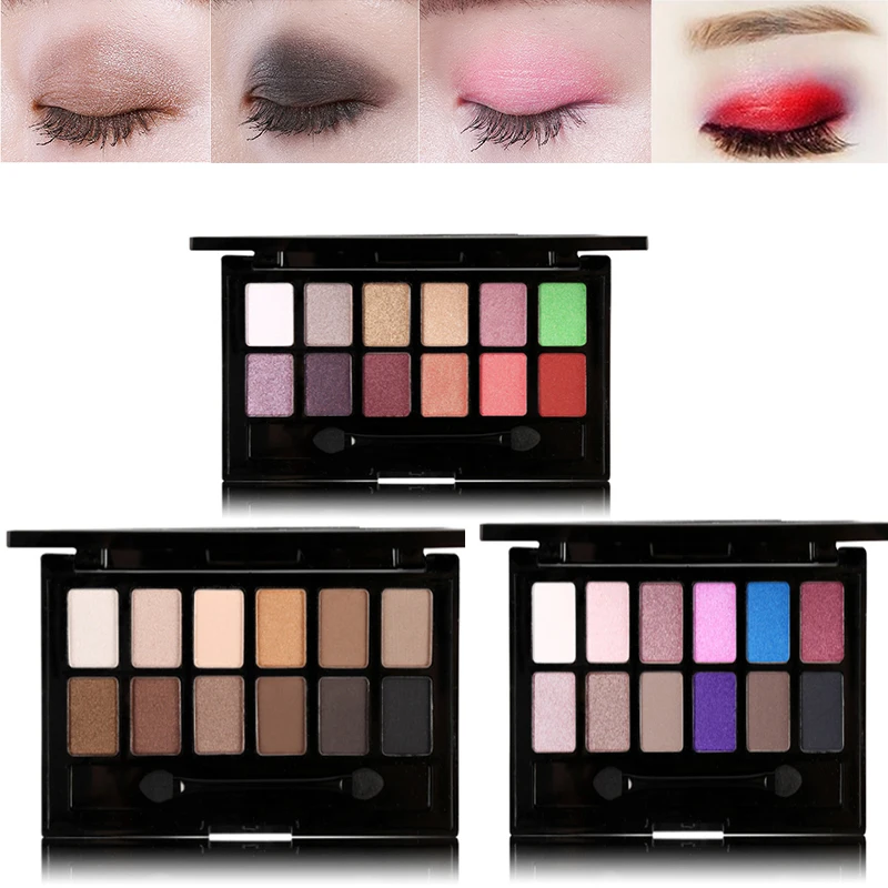 

QIAOYAN 12 Colors Nude Eyeshadow Makeup Palette Brighten Smoky Eye Shadow Shimmer Matte Mineral Pigment Waterproof Eye Cosmetics