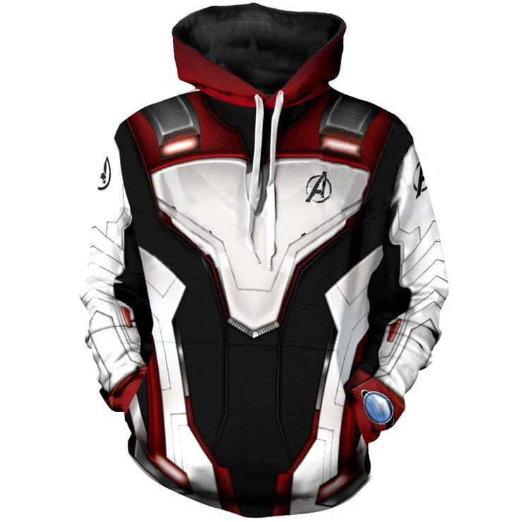 

Marvel The Avengers 4 Endgame Quantum Realm Cosplay Costume Hoodies Men Hooded Avengers Advanced End Game Sweatshirt Jacket S-3X