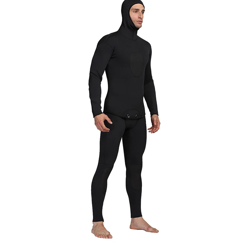 

Outdoor Sportswear 3mm All-black Two-piece Swimsuit Scuba Diving Equipment Wet Suit Surf Wetsuit Fishing Swiming Solid