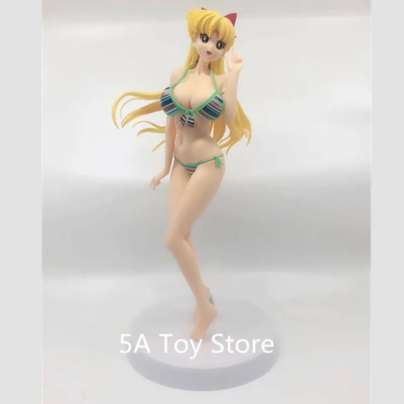 

Anime Sailor Moon Pretty Guardian Sailor Venus Minako Aino Swimsuit Bikini PVC Action Figure Collectible Model Toys Doll 30CM