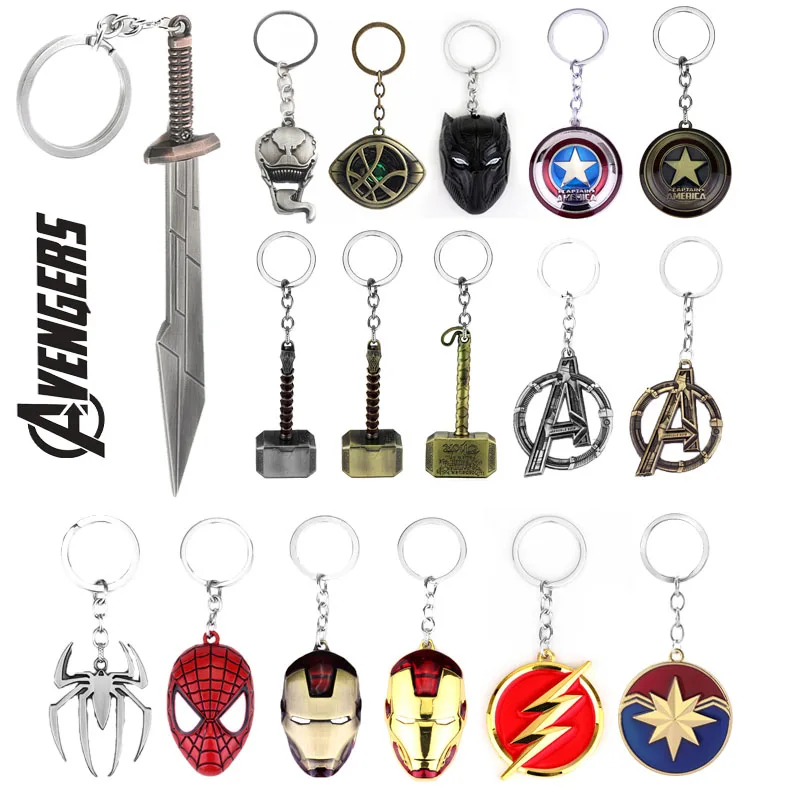 

Marvel The Avengers Thor Ragnarok Sword Keychain Stormbreaker Thanos Venom Spider-men Multiple Choice fans Keyring Jewelry