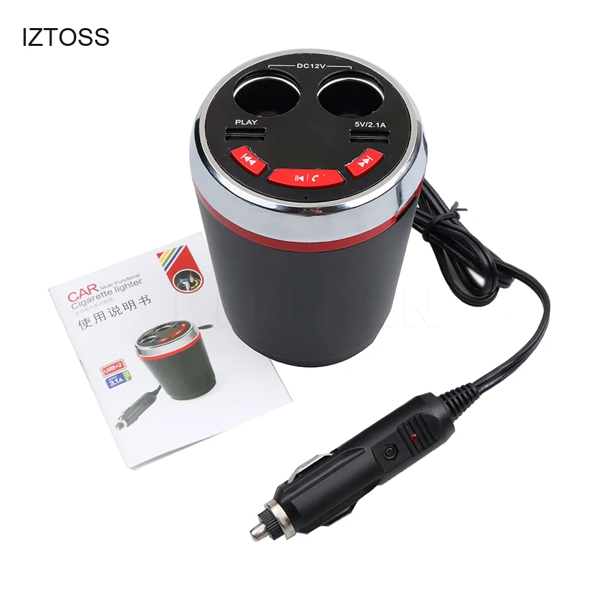 Sikeo Multifunctional Bluetooth Cigarette Lighter Dual USB Charger Car