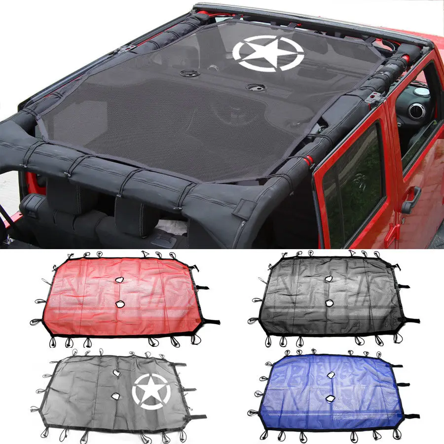 Прочный полиэстер сетка тени верхняя крышка обеспечивает с защитой от УФ-лучей для Аксессуары для Jeep Wrangler 2 двери/4 двери JK JKU 2007