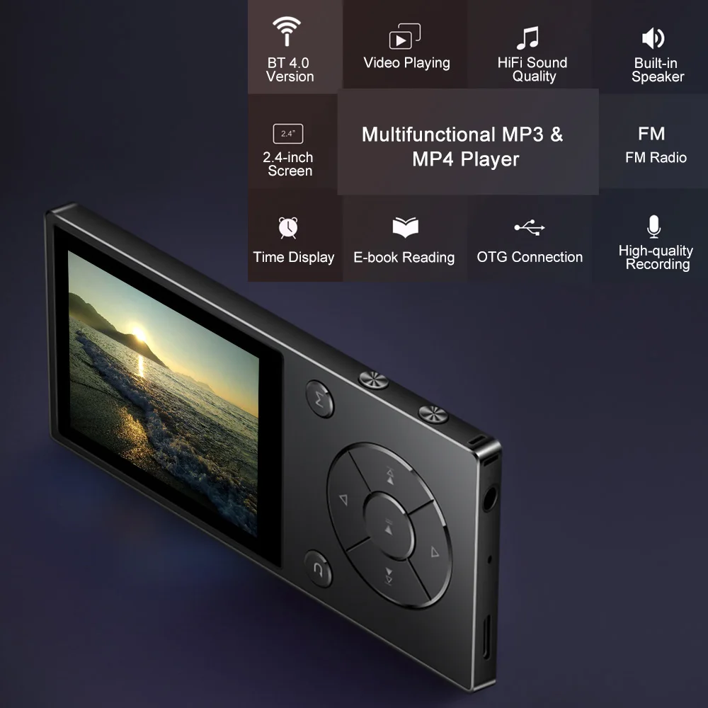 Оригинальный MP3 плеер RUIZU D11 с Bluetooth 8 ГБ металлический музыкальный аудиоплеер Built in