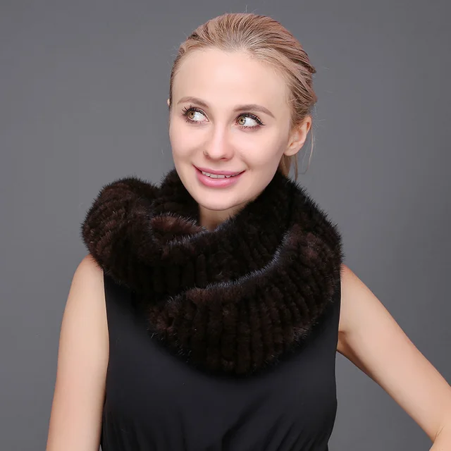 100 Mink Fur Neck Scarf for Women 140cm Long Natural Fur Collar 2017