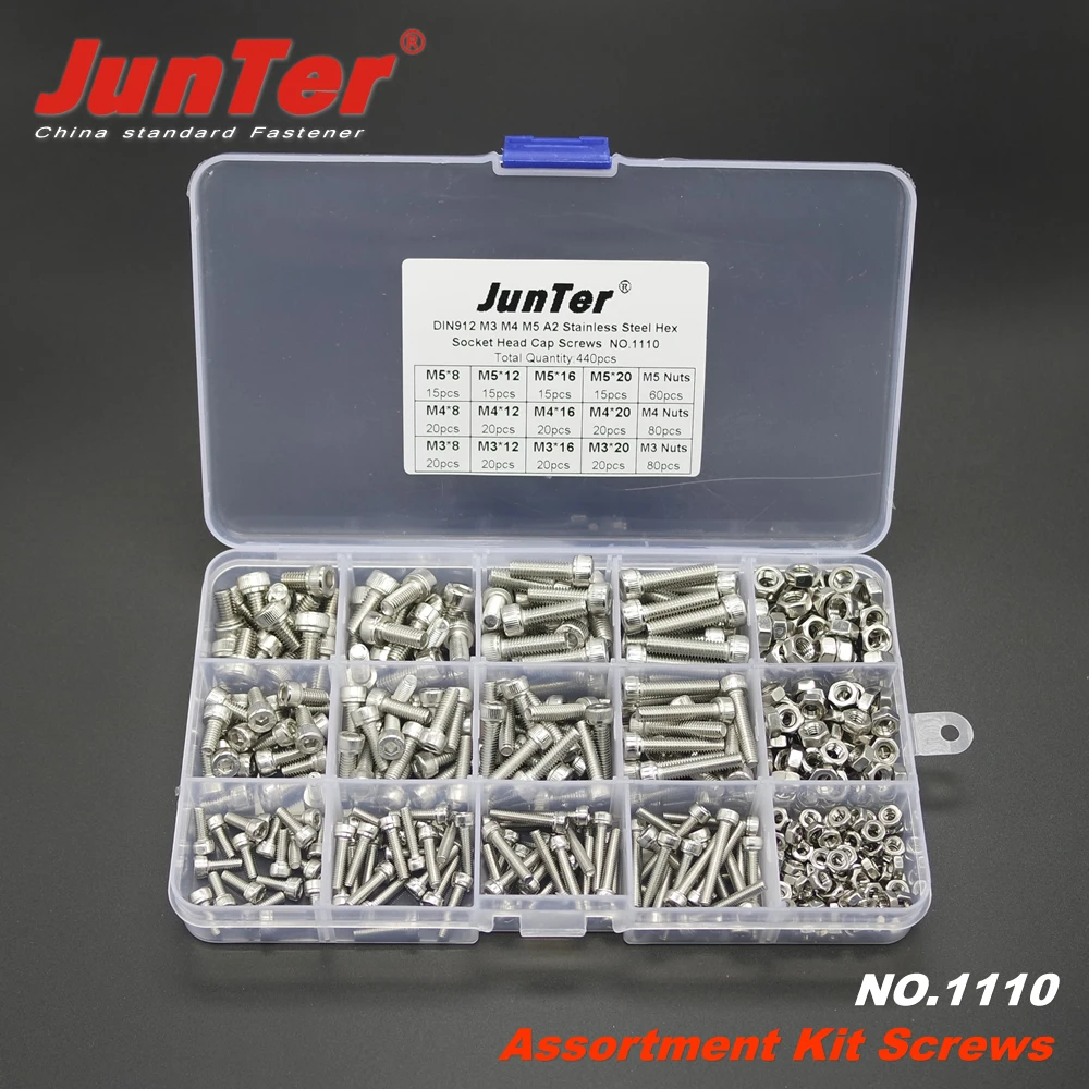 440 шт. шестигранные болты M3 M4 M5 A2 из нержавеющей стали DIN912|head cap screw|allen boltbolts hex |