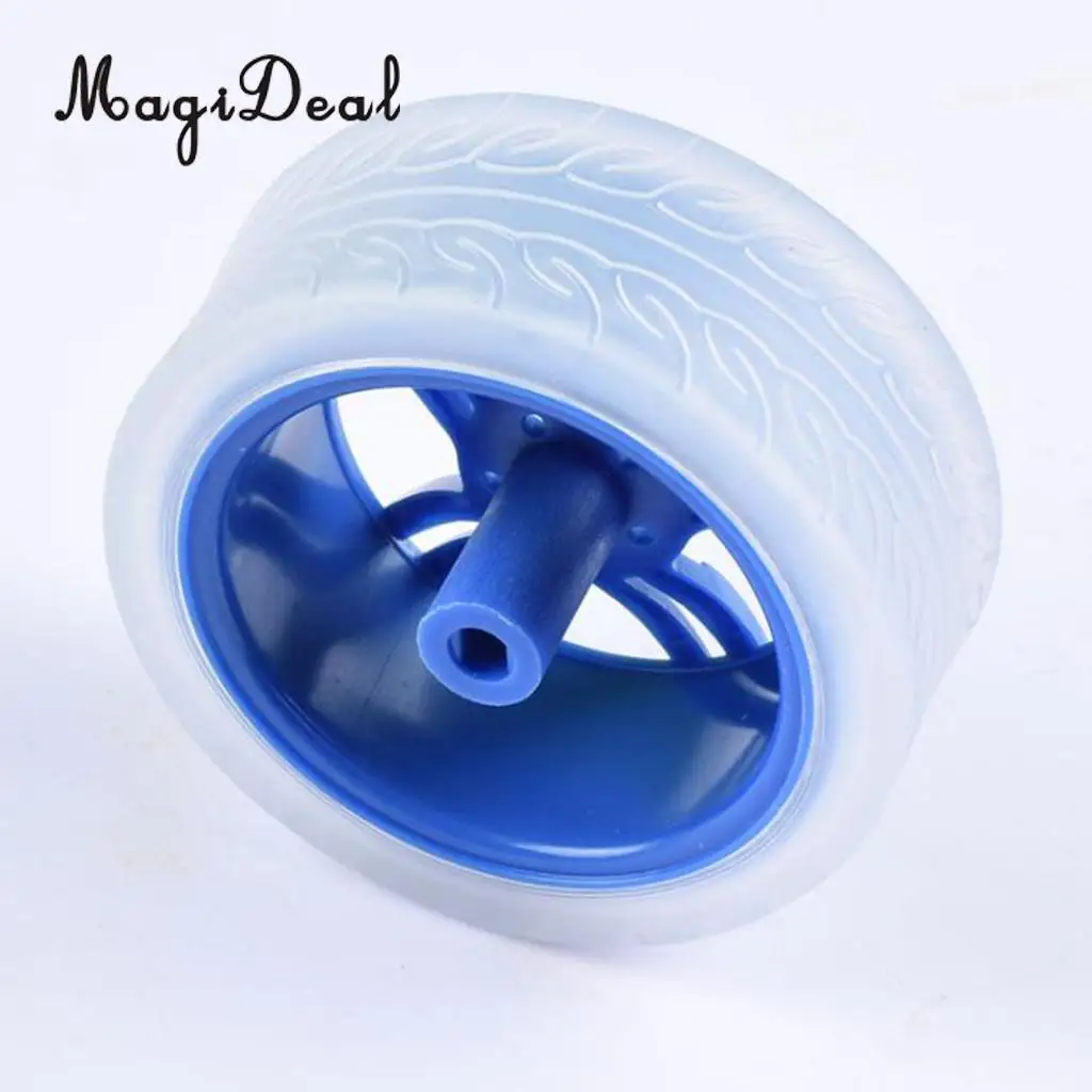 MagiDeal 2Pcs DIY Rubber Plastic Motor Wheel Tyre Tire for Smart Robot Car wheels Handmade Crafts RC Motor Car Parts Toys