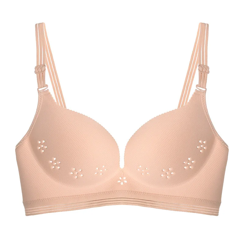 801 beige Xinbostyle тонкие пуш-ап бюстгальтеры женские бесшовные дышащие беспроводные бюстгальтеры женские сексуальные нижнее женское белье с бюстгальтером с мягкой чашкой нижнее белье 32-40 размер - Цвет: 801 beige