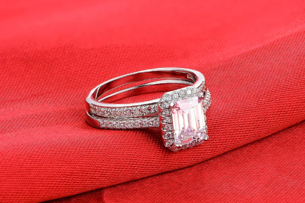Moonso, новинка, подлинные кольца из чистого серебра 925 пробы, наборы для женщин, обручальные кольца R4212