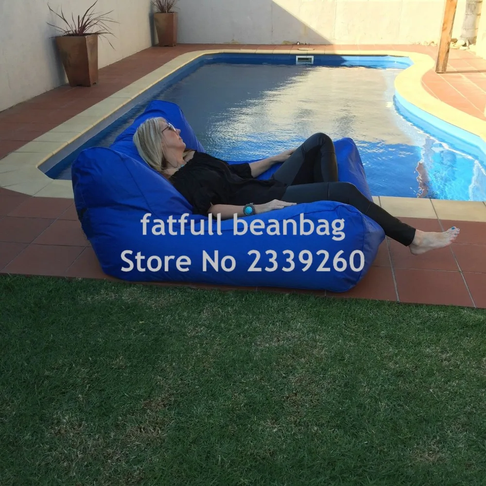 Cover only No Filler-Two room seat people outdoor bean bag furniture,large size beanbag sofa chair,Blue Float lounger on water