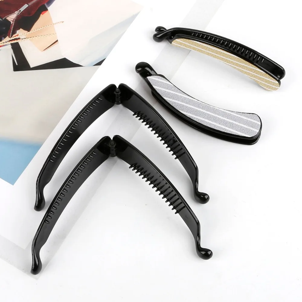 

Girl Ponytail Banana Clip Women Fashion Cloth Art Headwear Delicate Hair Long Hair Barrettes Elegant Hair Accessories