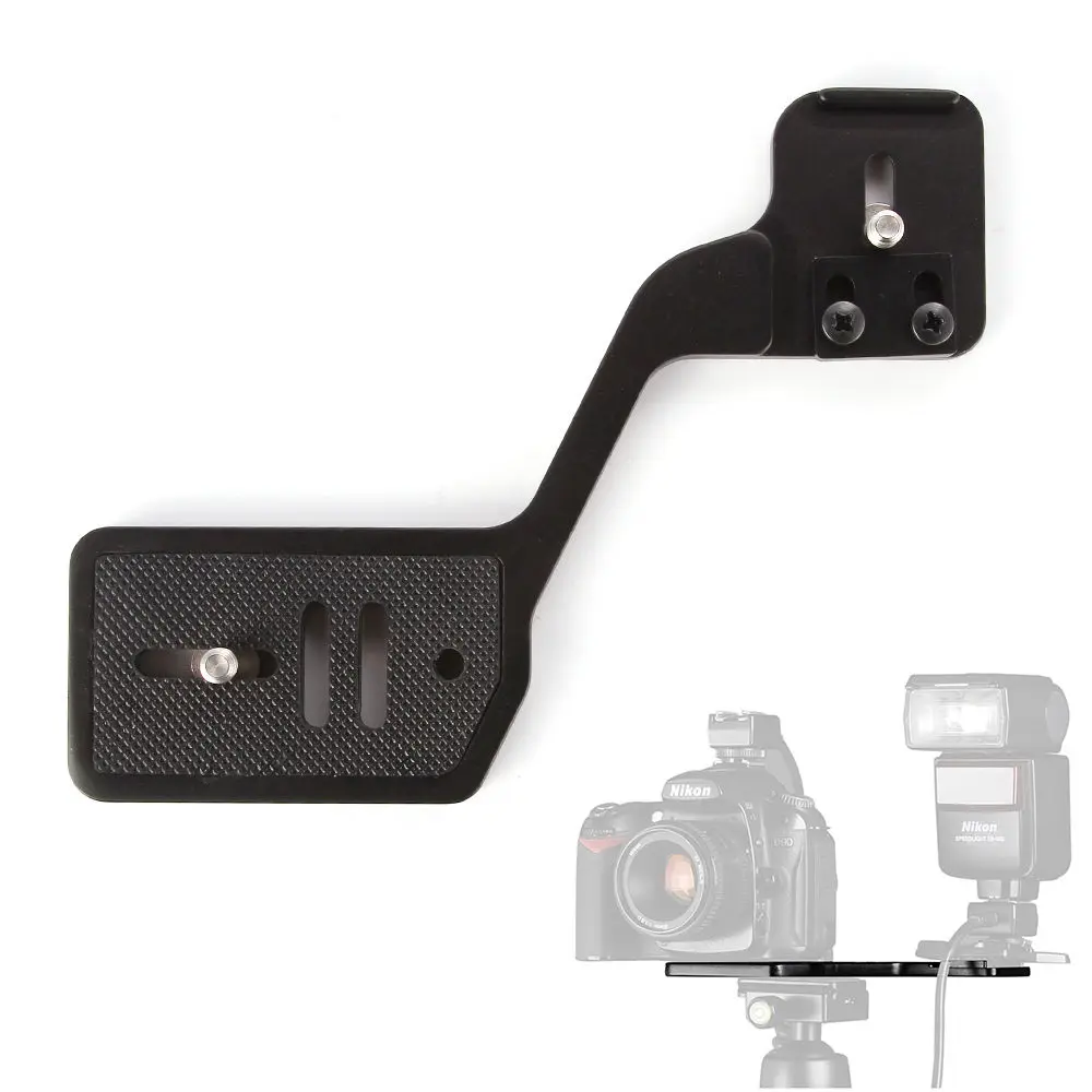 

1/4" Screw Dual Flash Bracket Speedlight Camera Holder Adapter for Studio Tripod