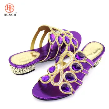 

2019 New Designer Shoes Women Luxury 2019 African Wedding Shoes and Bag Set Decorated with Rhinestone Ladies Sandals with Heels
