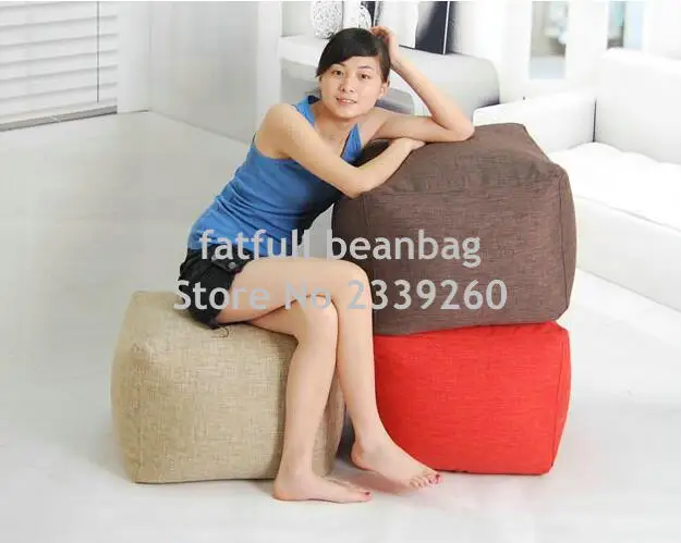 Cover only No Filler pink shoe stool butt relax sitting bean bag chair cube ottomans
