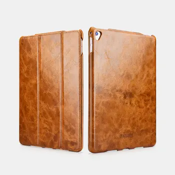 

icarer Oil Wax Vintage Genuine Leather for iPad Pro 9.7 Case Folio Smart Case with Stand / Sleep / Wake Up