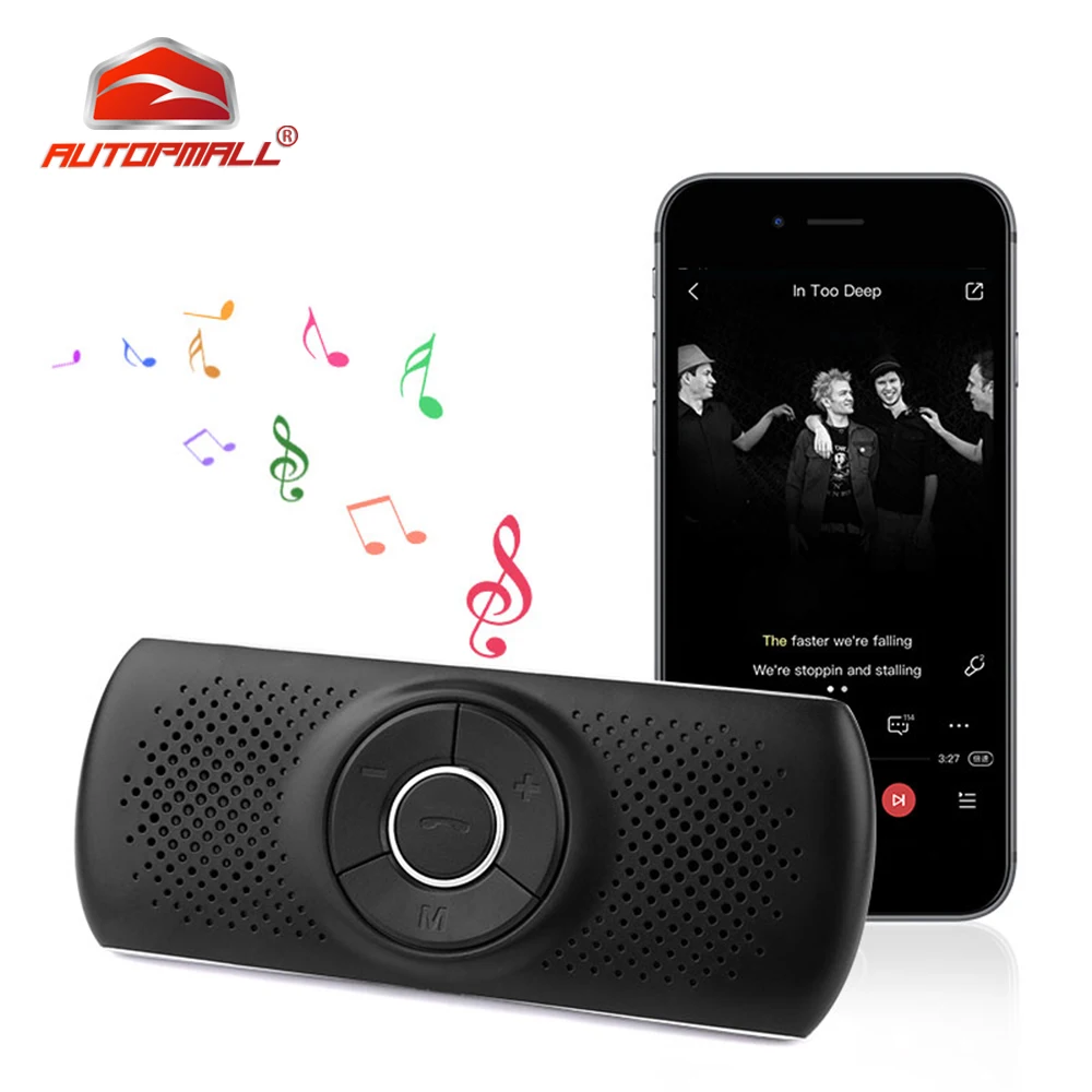 Handfree Bluetooth Car Kit MP3 Player Bluetooth 4.2 EDR SIRI 3W Speaker Car Bluetooth Handsfree Kit Support TF Connect 2 Phones