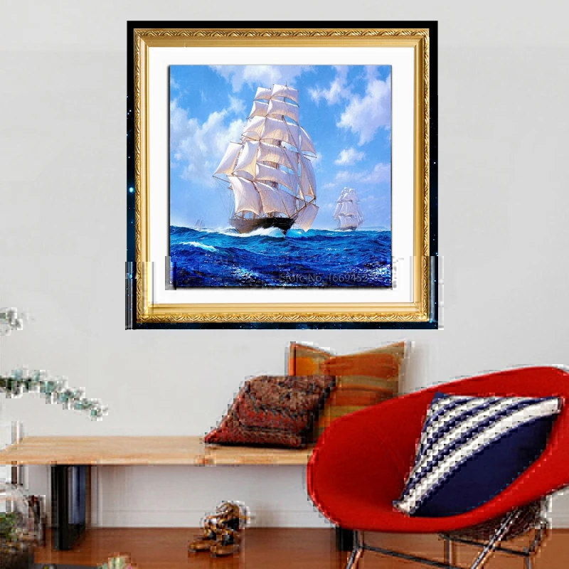 5d Diamond Painting Sailboat At Sea Diy Diamond Pattern Kits For