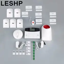 LESHP 22 шт. Беспроводной GSM Смарт голос охранная сигнализация Системы ЖК-дисплей Дисплей с Беспроводной мерцающий голос сирены сигнал тревоги