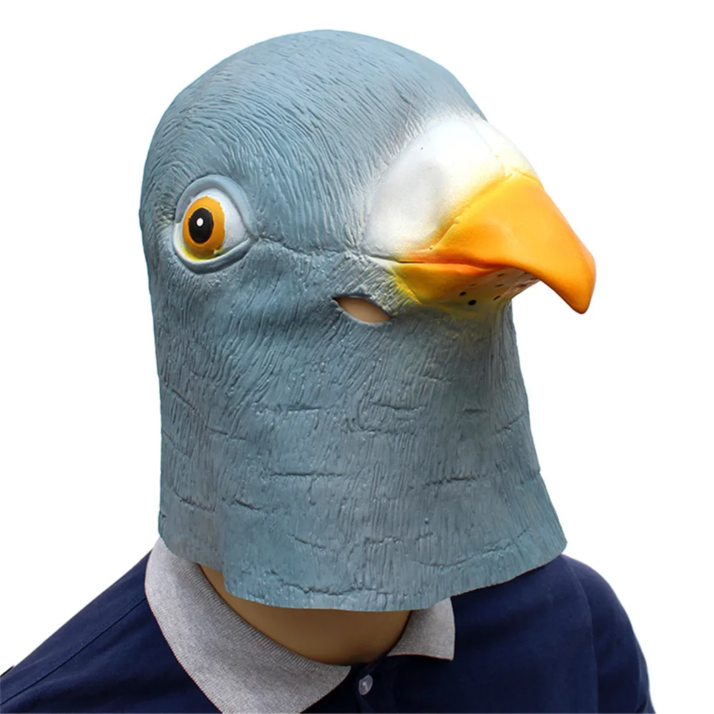 Fancy Dress Halloween Oiseau Tête Masque Latex Pigeon Animal Cosplay Party Costume 