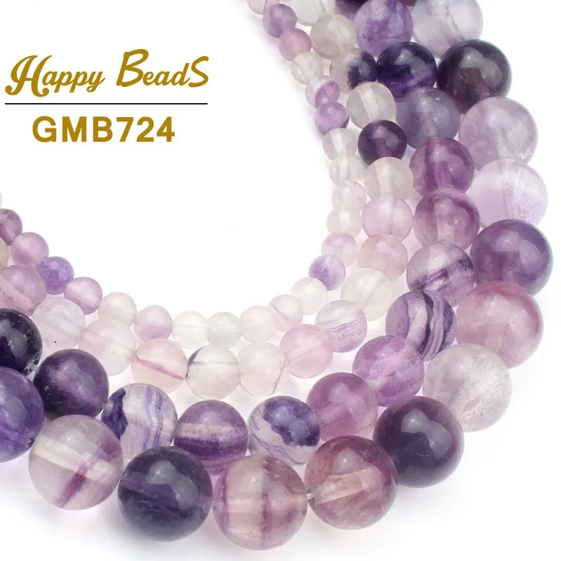 

AAA Natural Purple Fluorite Stone Beads Gem Smooth Round Loose Spacer Beads For Jewelry Making 4/6/8/10mm Diy Bracelet Perles