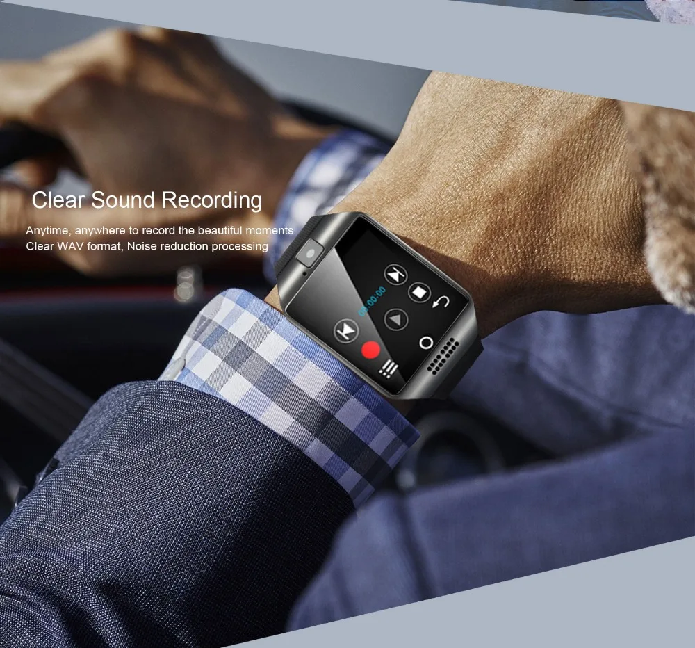 Мужские Смарт-часы Q18 поддержка Sim TF карты телефонный Звонок Push Сообщение камера Bluetooth подключение смартфон для Android IOS PK DZ09