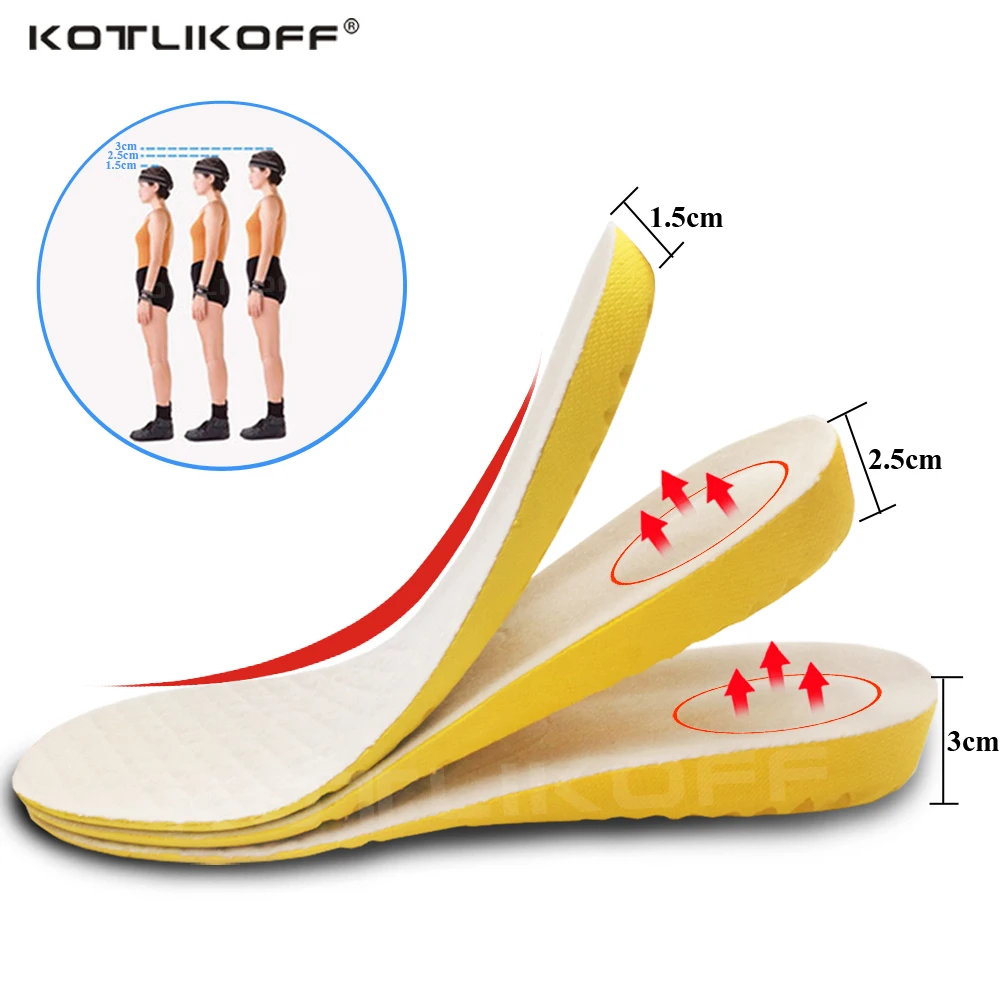 

KOTLIKOFF 1.5-3cm Height Increase Insole Breathable Honeycomb Cushion Height Lift Shoe Heel Insert Taller Unisex Foot Pads