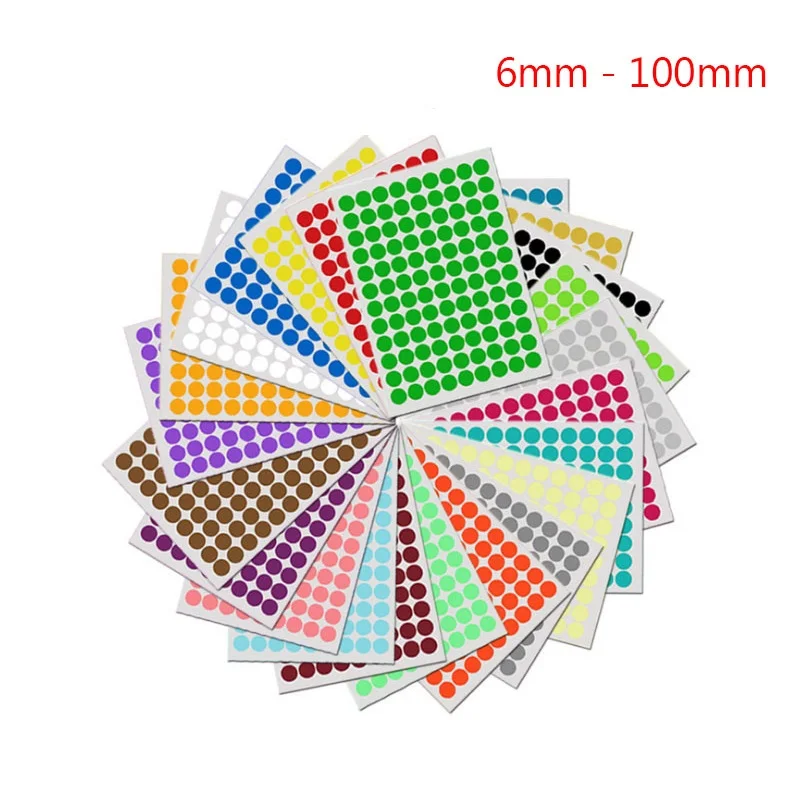 

15 sizes tiny round circle polka dots sticker 14 colors option small self-adhesive stickers labels kids diy material