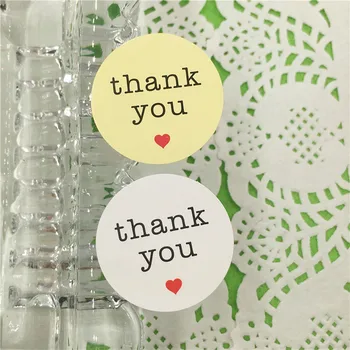 

300Pcs Diameter 3cm Thank You Red Love Paper Adhesive Sticker Labels For Handmade Carton Box Card Book Candy Gift Sealing Labels