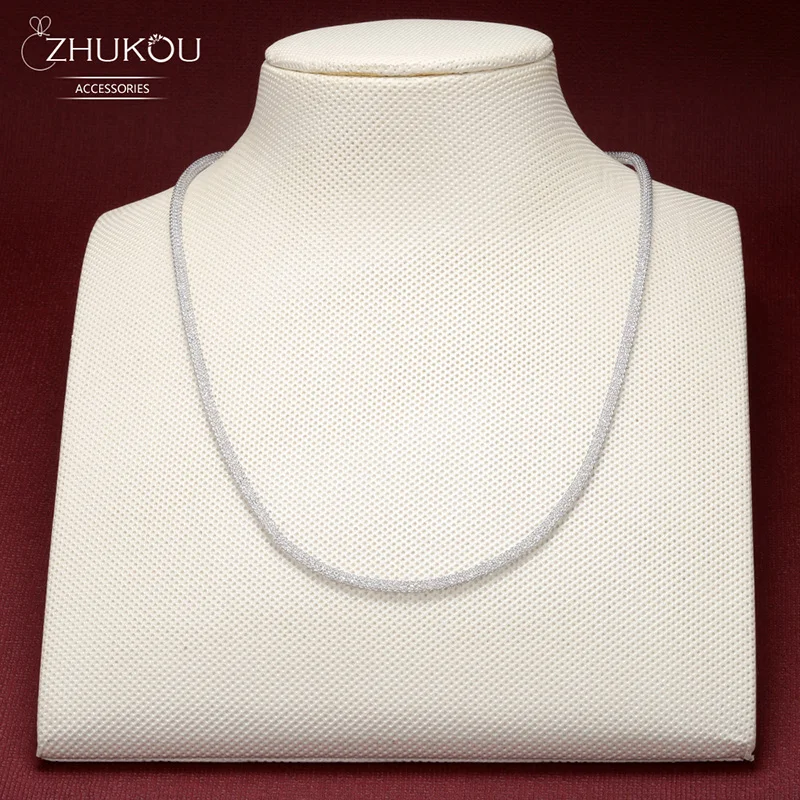 Модное Латунное ожерелье ZHUKOU с кубическим цирконием 2 5x46 5 мм цепочка высокого качества корейское украшение