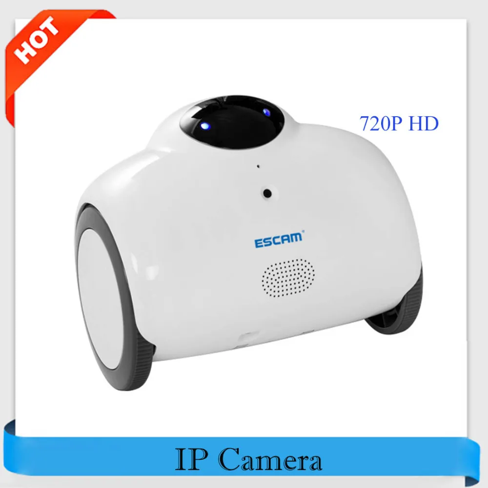 

ESCAM Robot QN02 HD 720P WiFi Mini IP Camera Smart WebCam Two-way Talk Tone Modification Remote Control Wireless IP Camera