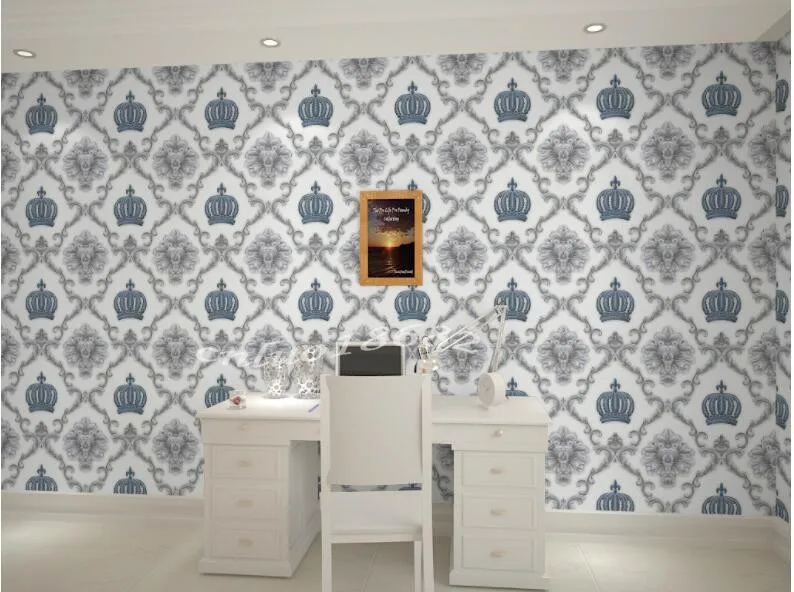 Waliicorners Luxury European Crown wallpaper hotel clothing shop restaurant beauty salon tea shop clubhouse simple wallpaper 15 QQ20180617000204_
