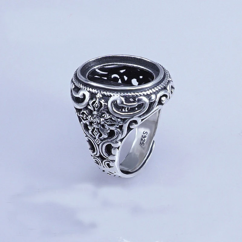 14*19mm 925 Sterling Silver Men Semi Mount Bases Blanks Base Blank Pad