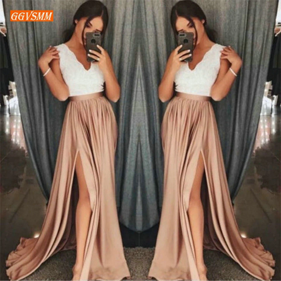 orange and silver prom dresses