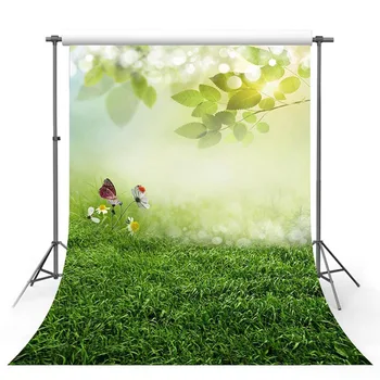 

ChildrenTheme Photography Backdrop Nature Birthday Flowers Green Grass Landscape Photophone Wallpaper Background 3d Camara Decor