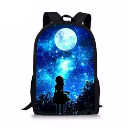 Повседневные Рюкзаки для мальчиков и девочек-подростков, Moon/Galaxy/Star, школьная сумка унисекс, школьная сумка для учеников начальной школы