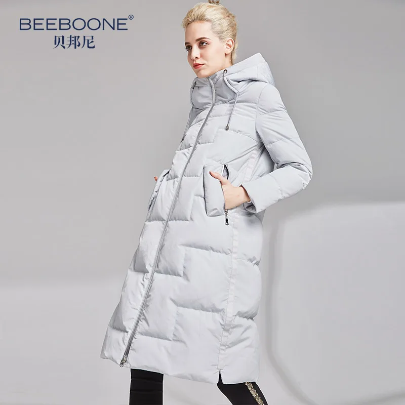 

BEEBOONE counters authentic 2018 long section fashion down jacket women tide to keep warm