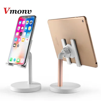 

Vmonv Aluminum Alloy Tablet Phone Stand Holder for Iphone xs 8 Ipad Air Mini 2 3 4 Lounger Bed Desktop Stand for Samsung Huawei