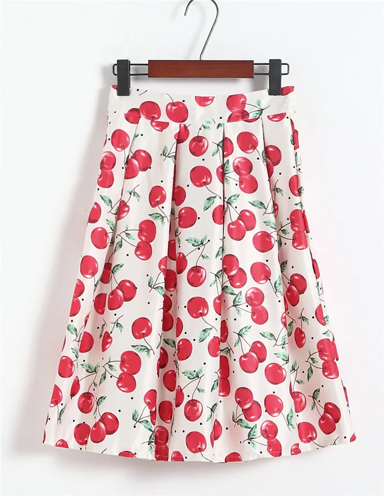 Neophil модная юбка с тропическим цветочным принтом и высокой талией, пышная плиссированная сатиновая юбка-пачка средней длины S07047 - Цвет: 6