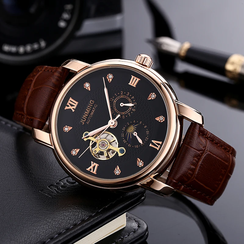 High Quality New Rose Gold Men's Waterproof Automatic Tourbillon