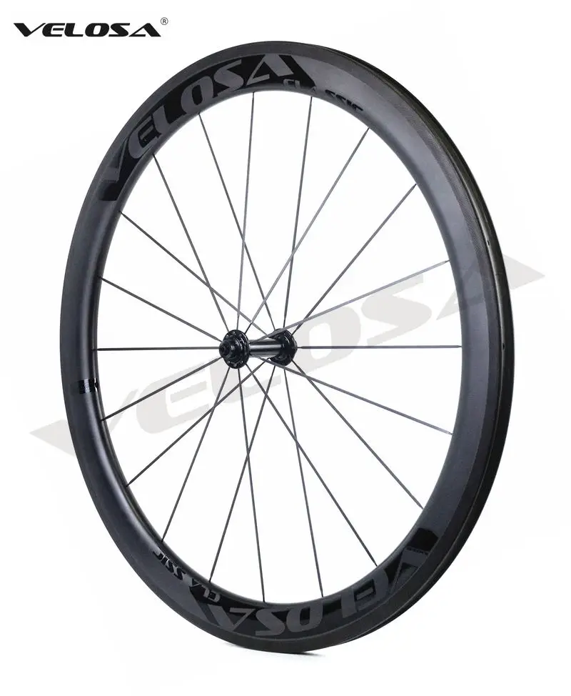 Velosa Race 50 черный серии дорожный велосипед углерода колесная, 700C дорожный велосипед колеса, мм 50 мм довод/трубчатые, керамические подшипники, супер свет