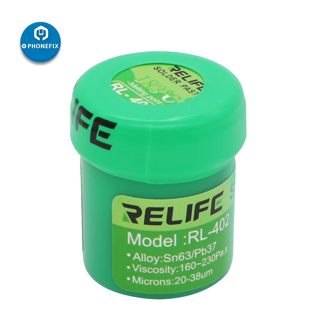 

RELIFE No-Clean Soldering Paste RL-400 RL-401 RL-402 Sn63/Pb67 183°C Solder Paste for iPhone Cell Phone BGA Reballing Soldering