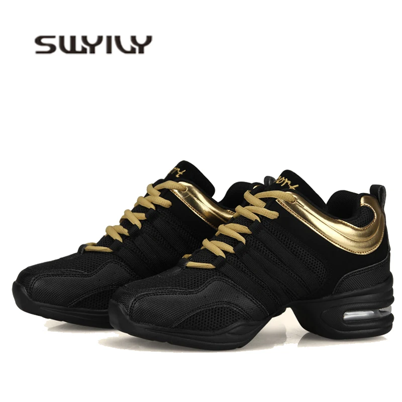 SWYIVY Women Modern Dance Shoes Mesh Breathable Sport Shoe Spring 2019 New Outdoor Fitness Soft Large Size Jazz Dance Shoes 42